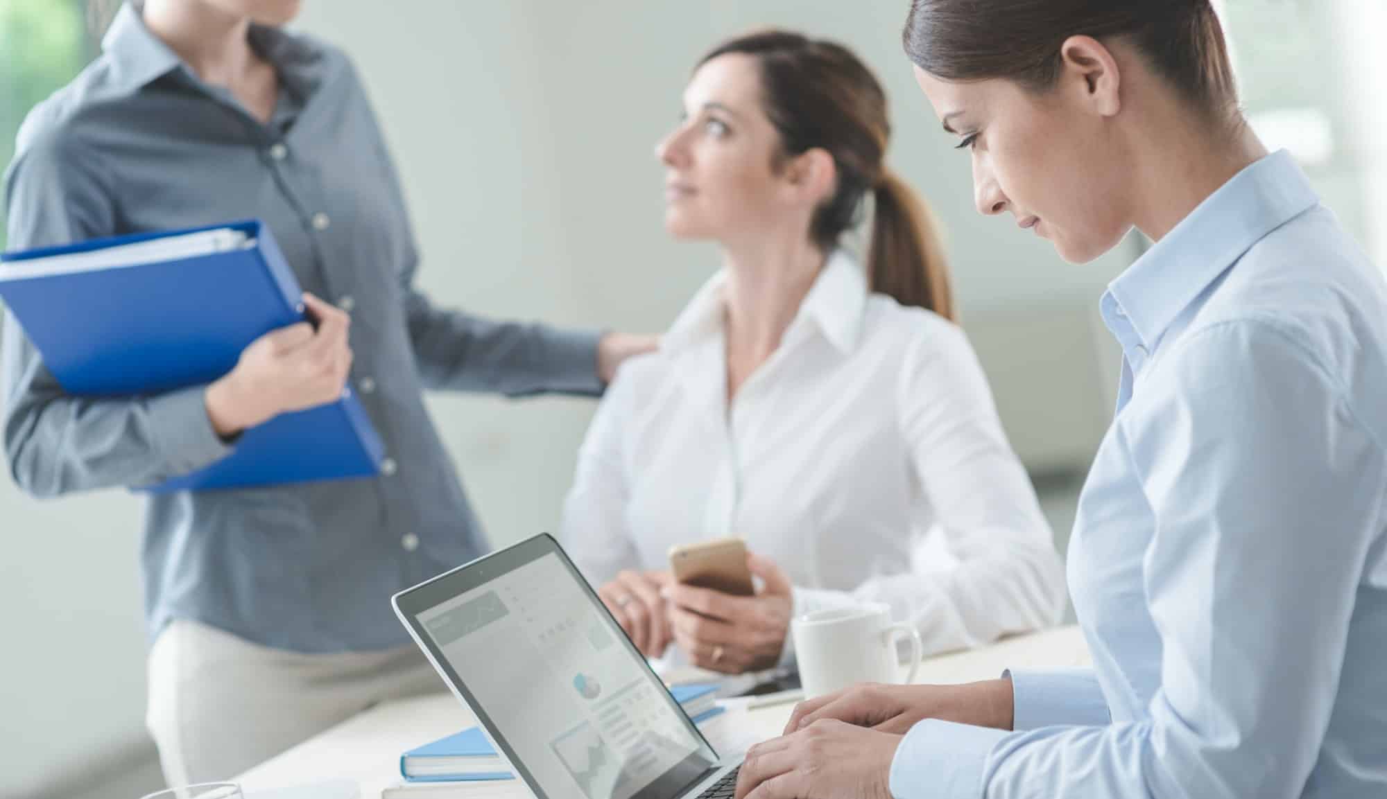 Female office workers in the office